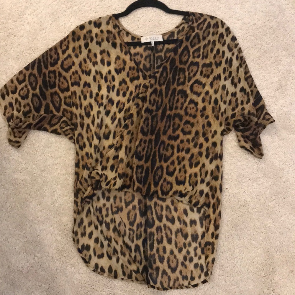 High low leopard blouse